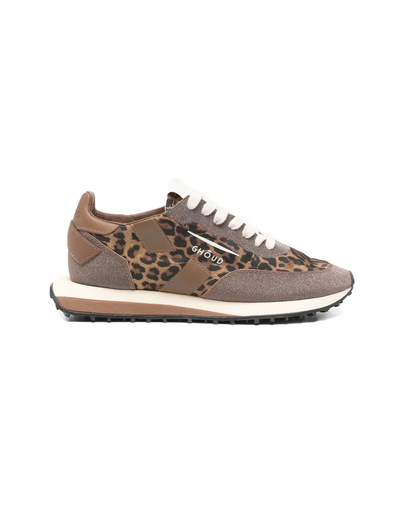 GHŌUD Leopard-print Lace-up Sneakers Brown