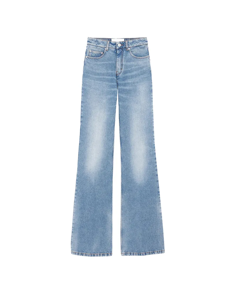 AMI Paris Flare-fit Cotton Jeans Blue