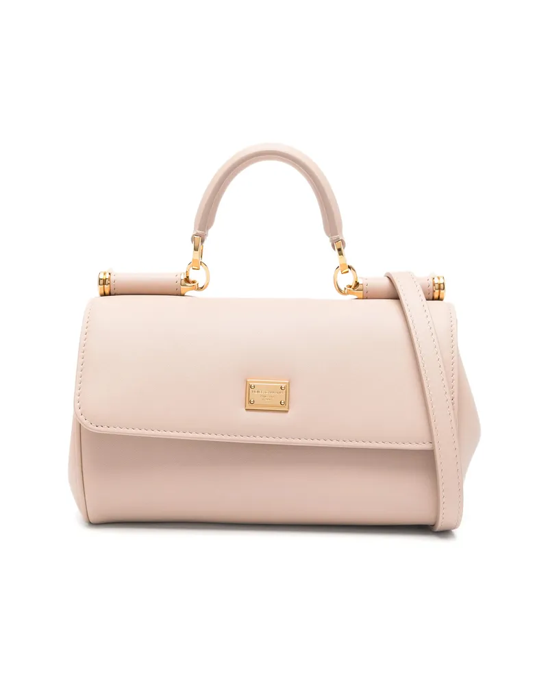Dolce & Gabbana Mini My Sicily Flap Leather Shoulder Bag Pink