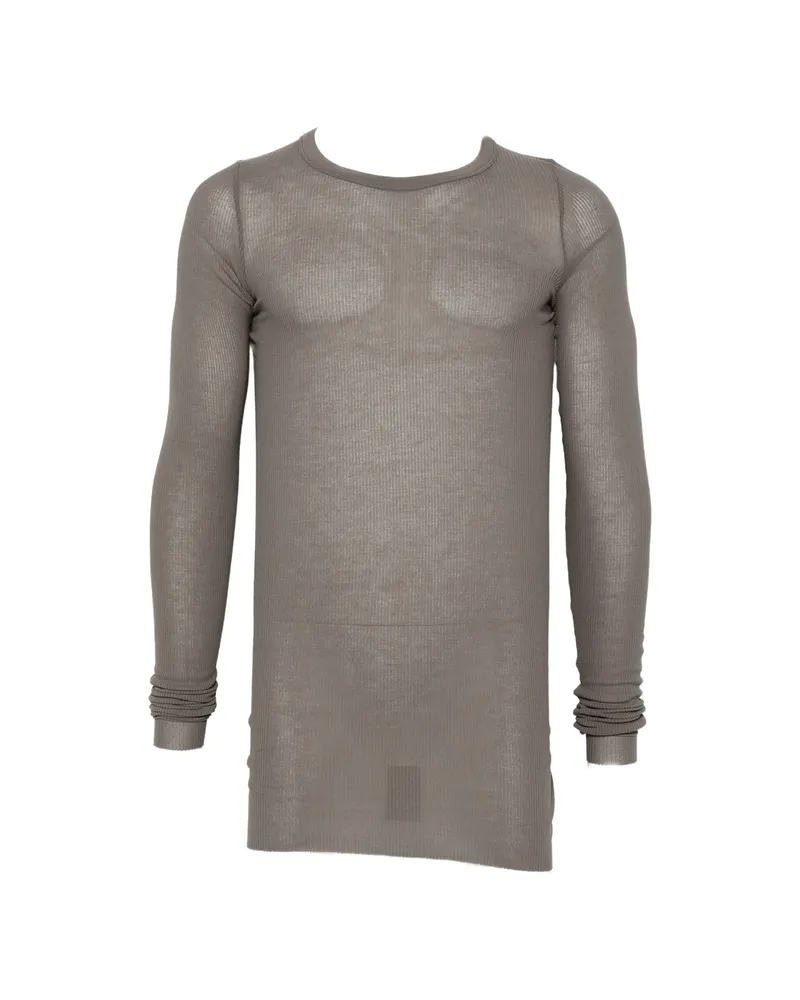 Rick Owens Ribbed-knit Long-sleeve T-shirt Grey