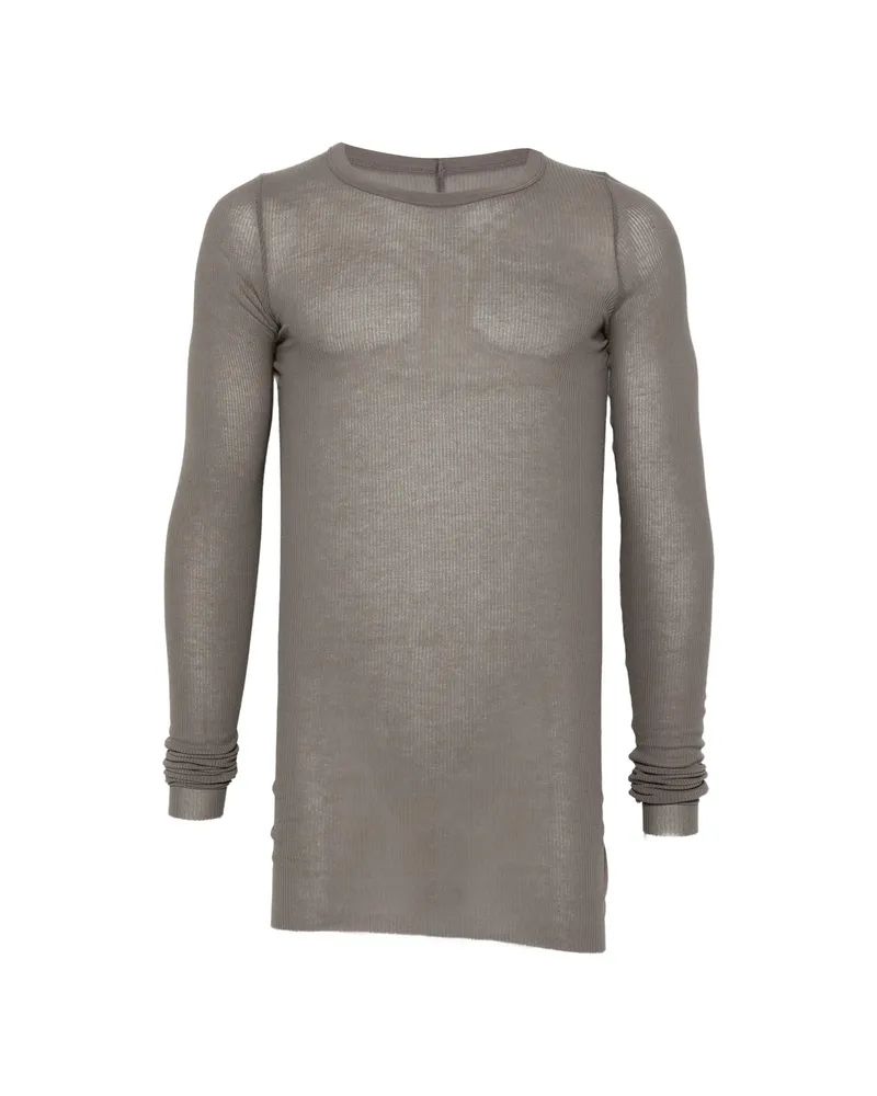Rick Owens Ribbed-knit Long-sleeve T-shirt Grey