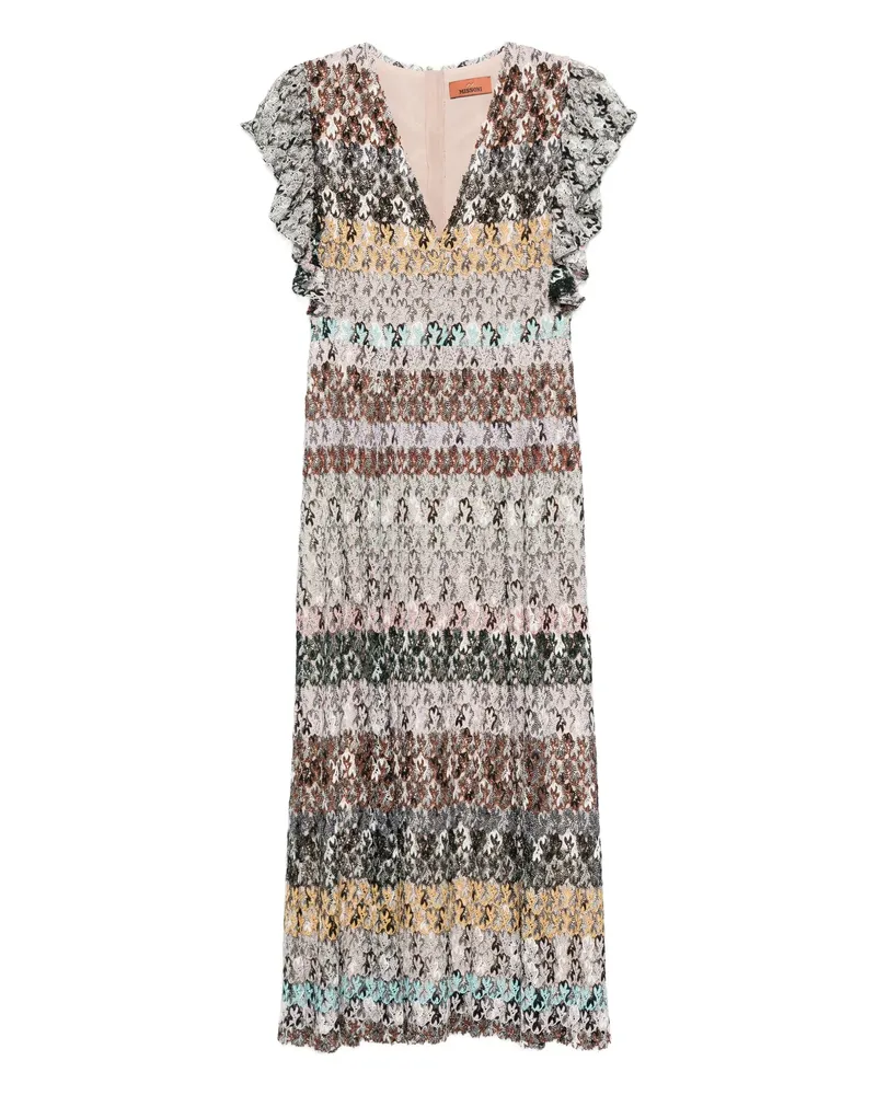 Missoni V-neck Midi Dress Black