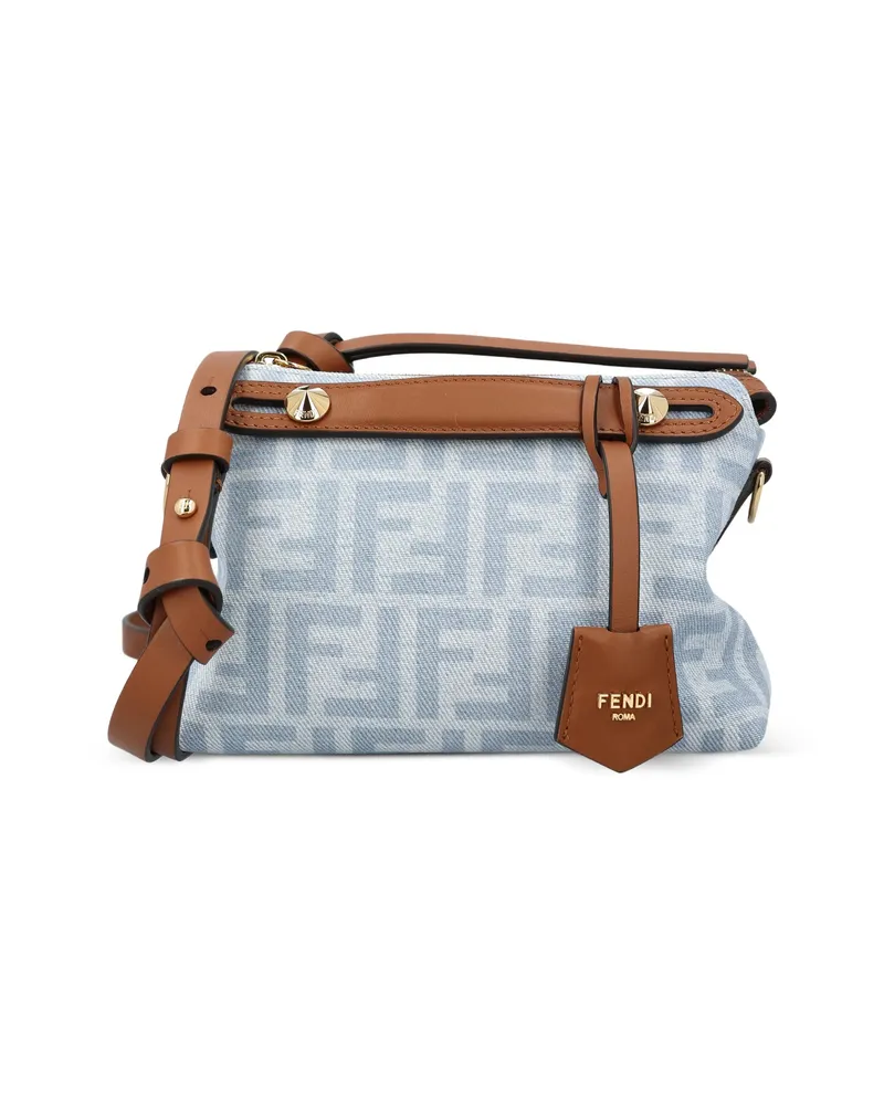 Fendi By The Way Soft FF Jacquard Mini Bag Blue