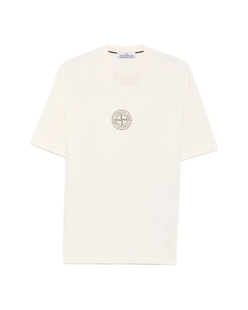 Stone Island Logo-print Cotton T-shirt Neutrals