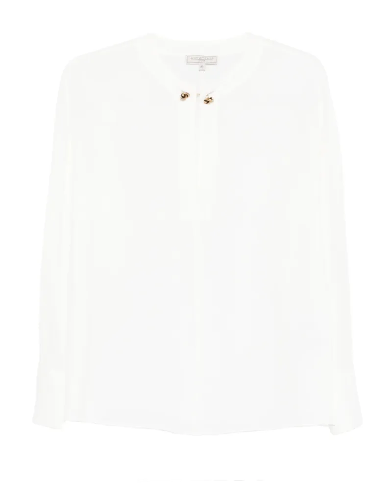 Antonelli Firenze Button-detailed Long-sleeve Tunic Top White