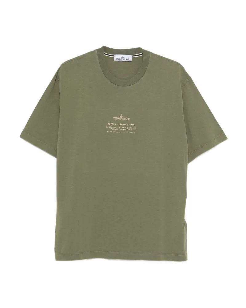 Stone Island Logo-print T-shirt Green
