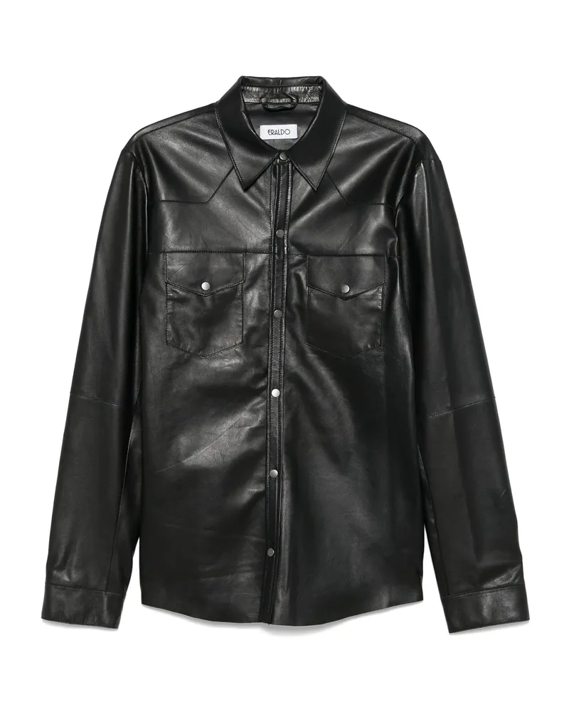ERALDO Leather Shirt Black