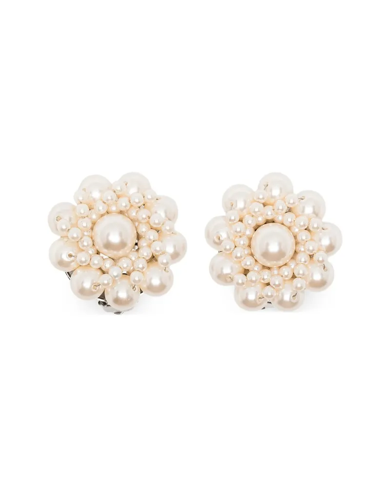Alessandra Rich Floral Earrings Neutrals