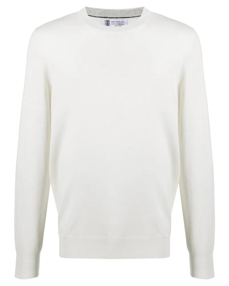 Brunello Cucinelli Crew Neck Sweater White