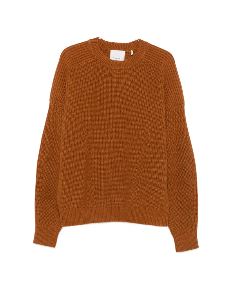 Isabel Marant Ribbed-knit Crew-neck Sweater Brown