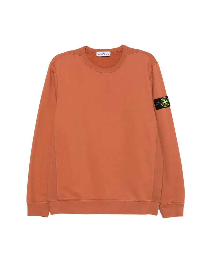 Stone Island Compass Patch Crew-neck Sweater Orange