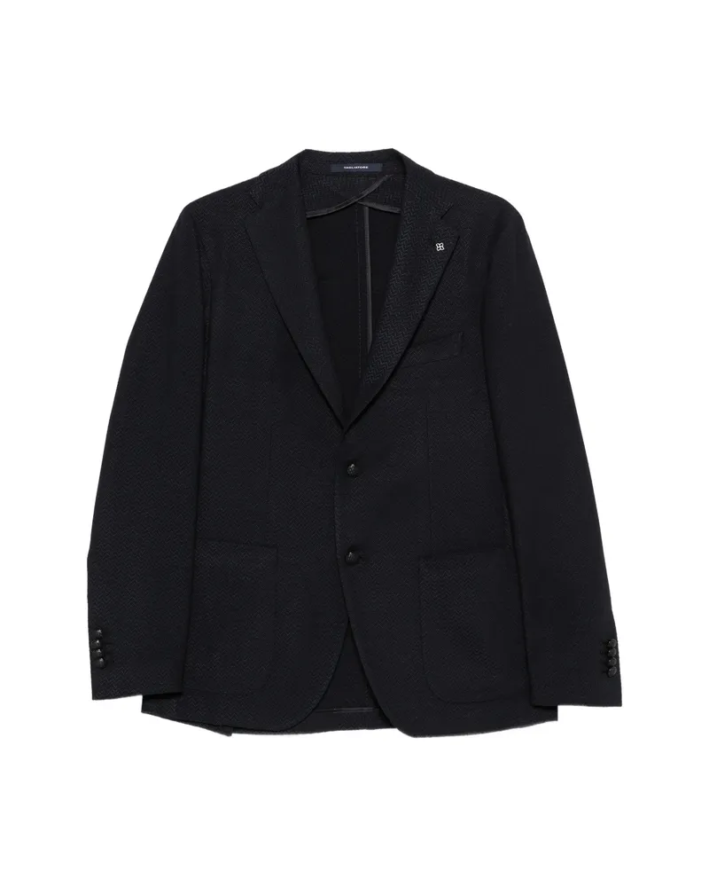 Tagliatore Textured Single-breasted Blazer Blue