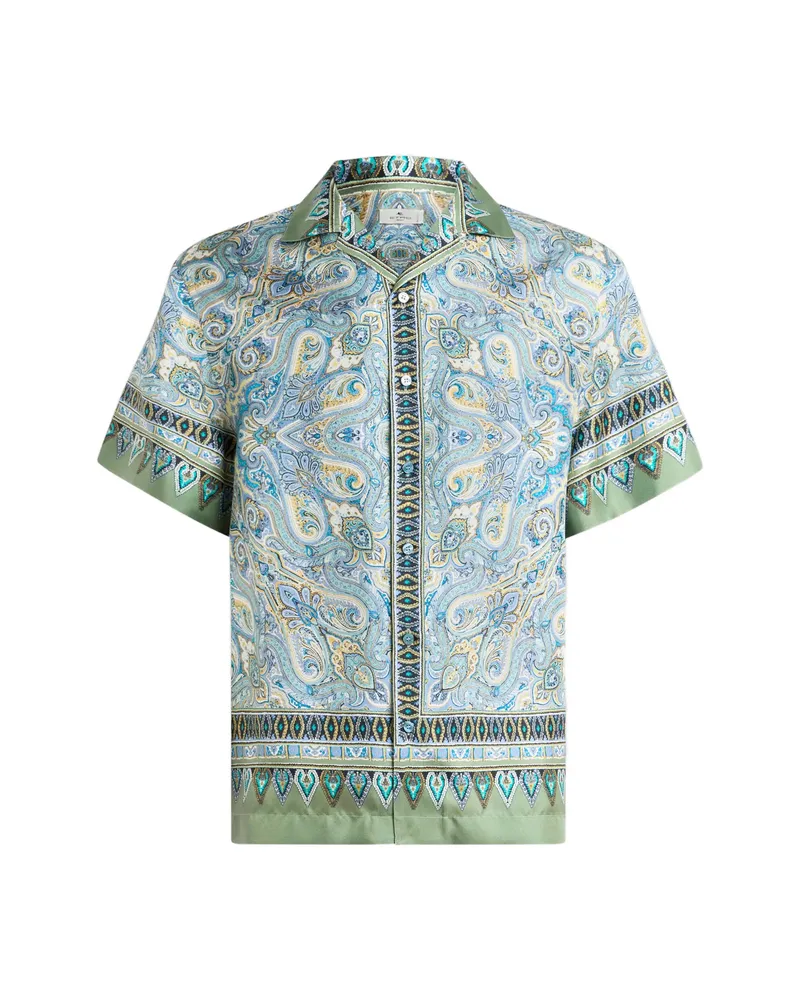 Etro Paisley-print Silk Shirt Blue