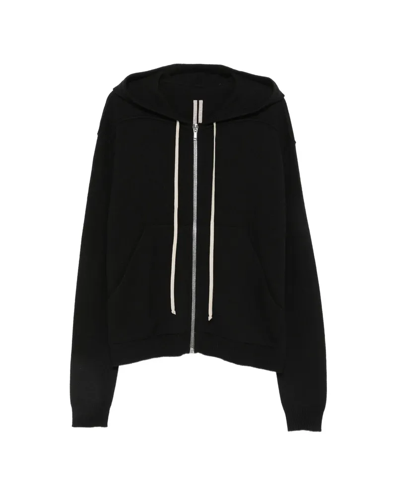 Rick Owens Zip-up Drawstring Hoodie Black