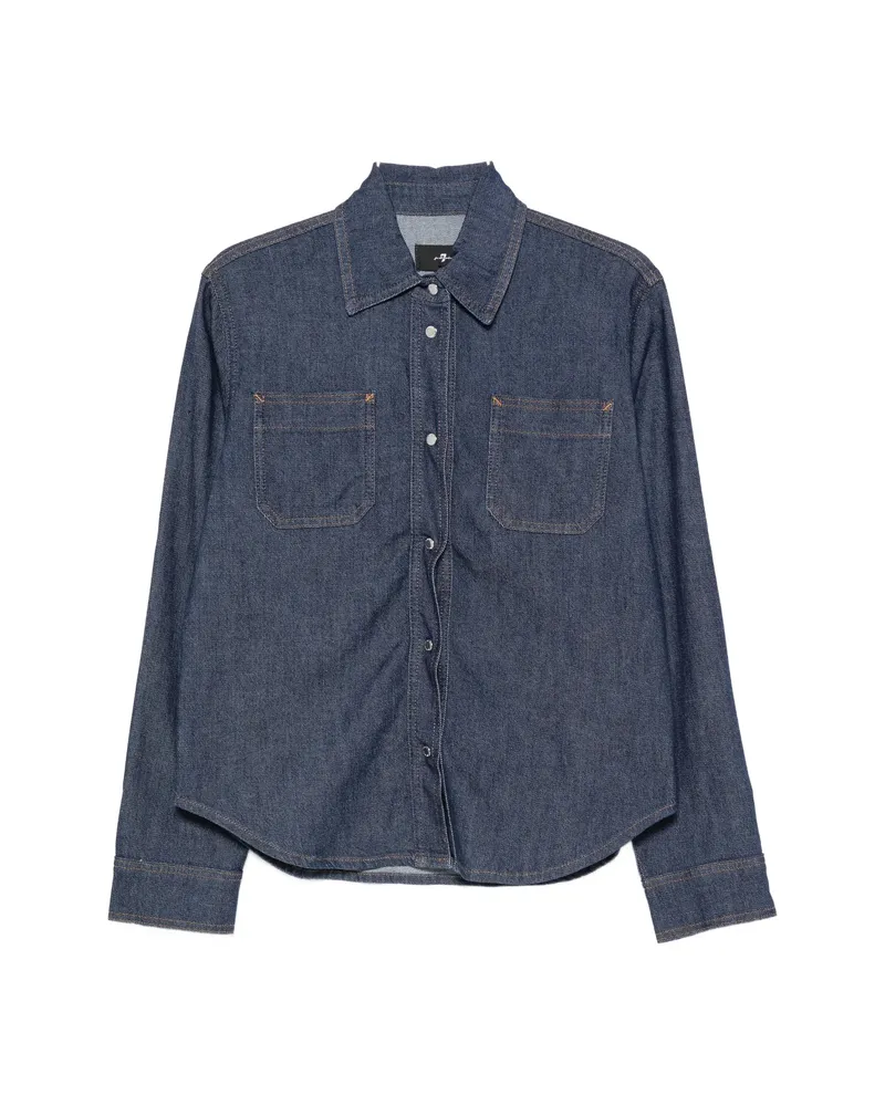 7 for all mankind Utility Classic Patch-pocket Denim Shirt Blue
