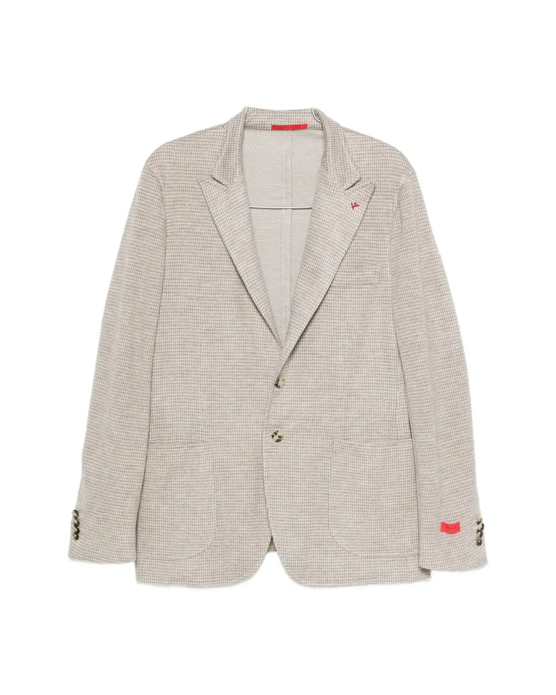 Isaia Houndstooth-pattern Blazer Neutrals