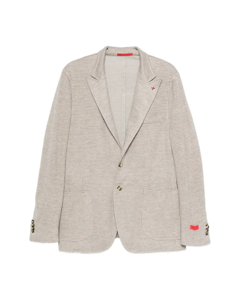 Isaia Houndstooth-pattern Blazer Neutrals