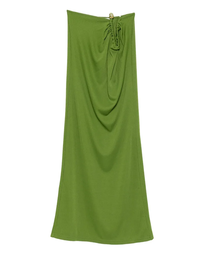 Christopher Esber Ribbed Gathered-effect Skirt Green