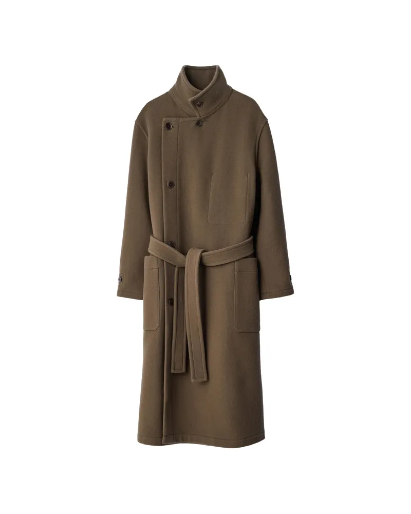 Christophe Lemaire Wrap Coat In Wool Brown