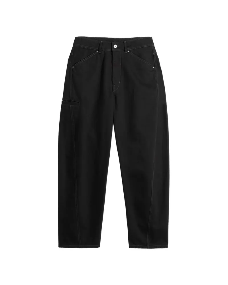 Christophe Lemaire Twisted Workwear Tapered Trousers Black
