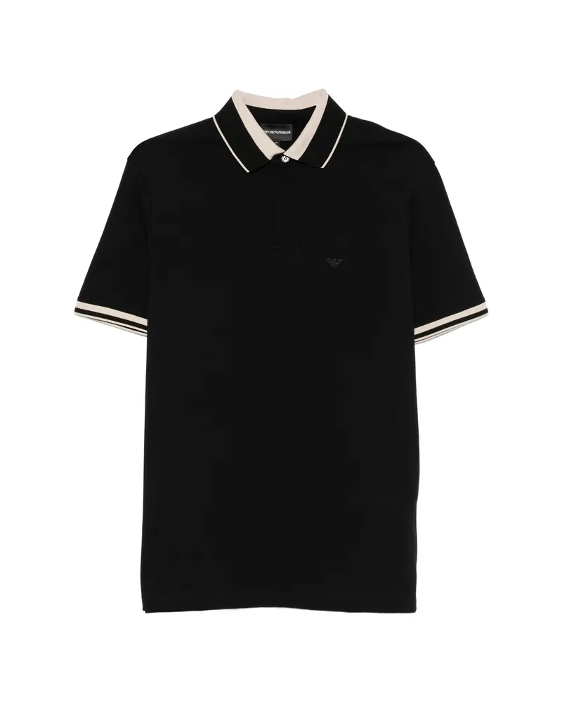 Emporio Armani Logo-embroidered Polo Shirt Black