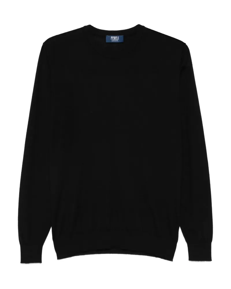 Fedeli Crew-neck Long-sleeve Top Black