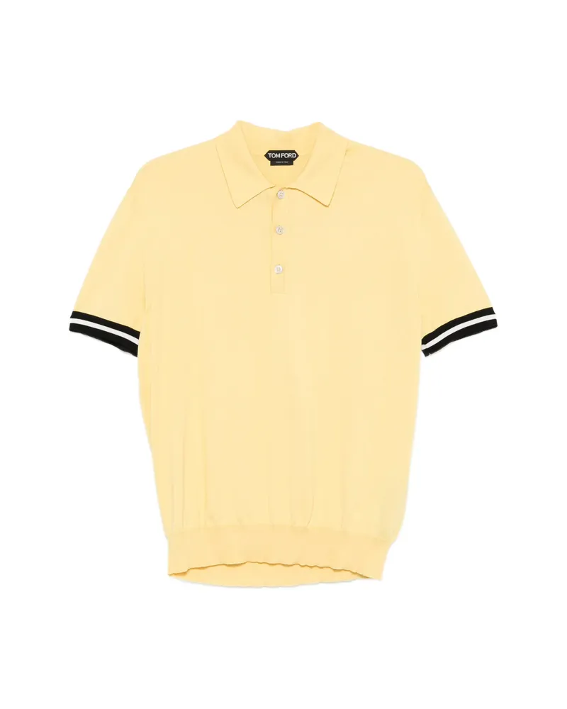 Tom Ford Striped Polo Shirt Yellow