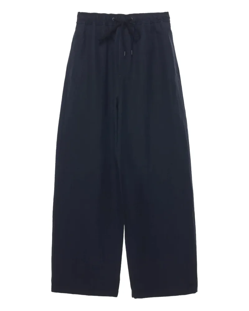 Studio Nicholson Drawstring Linen-blend Trousers Blue