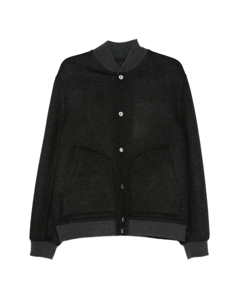 Brunello Cucinelli Check-pattern Reversible Bomber Jacket Black
