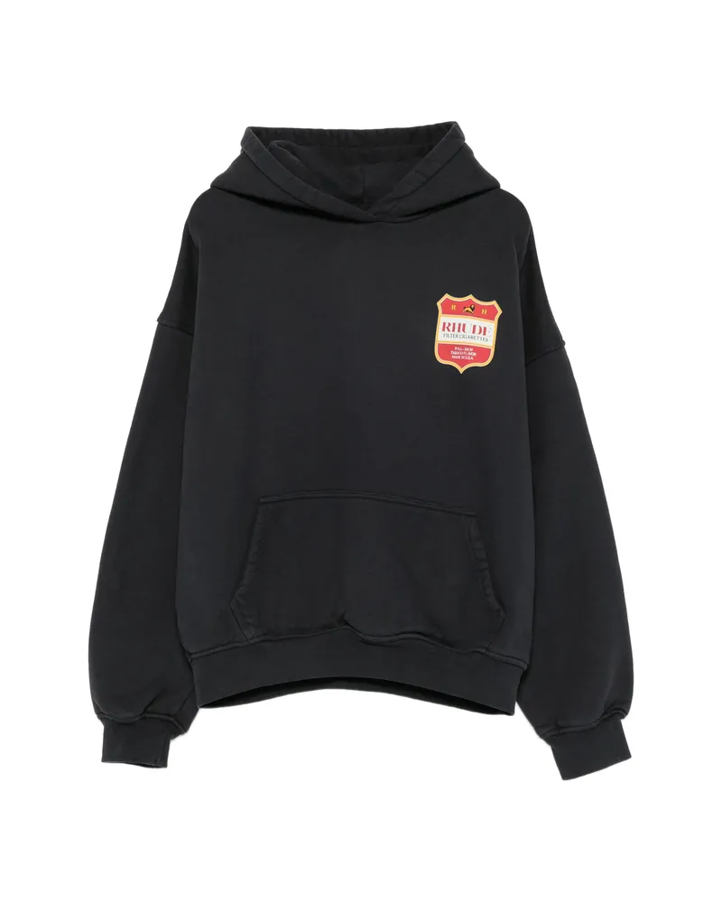 RHUDE Logo-print Hoodie Black