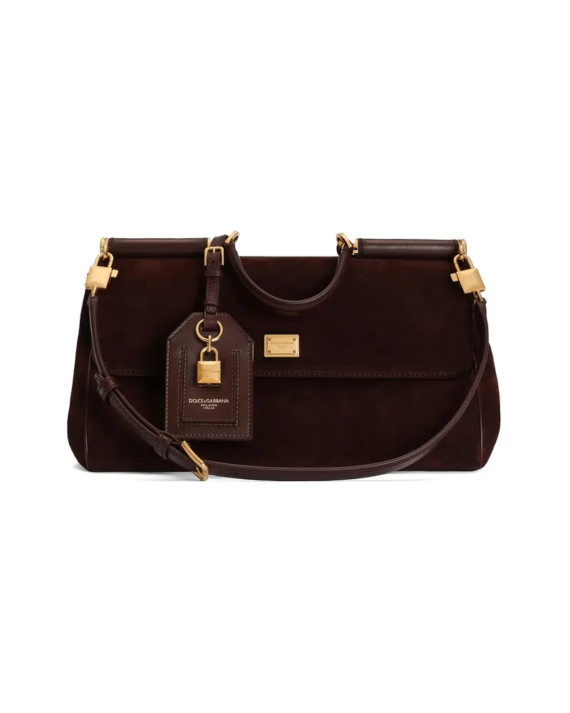 Dolce & Gabbana Medium My Sicily Handbag In Split-calfskin Red