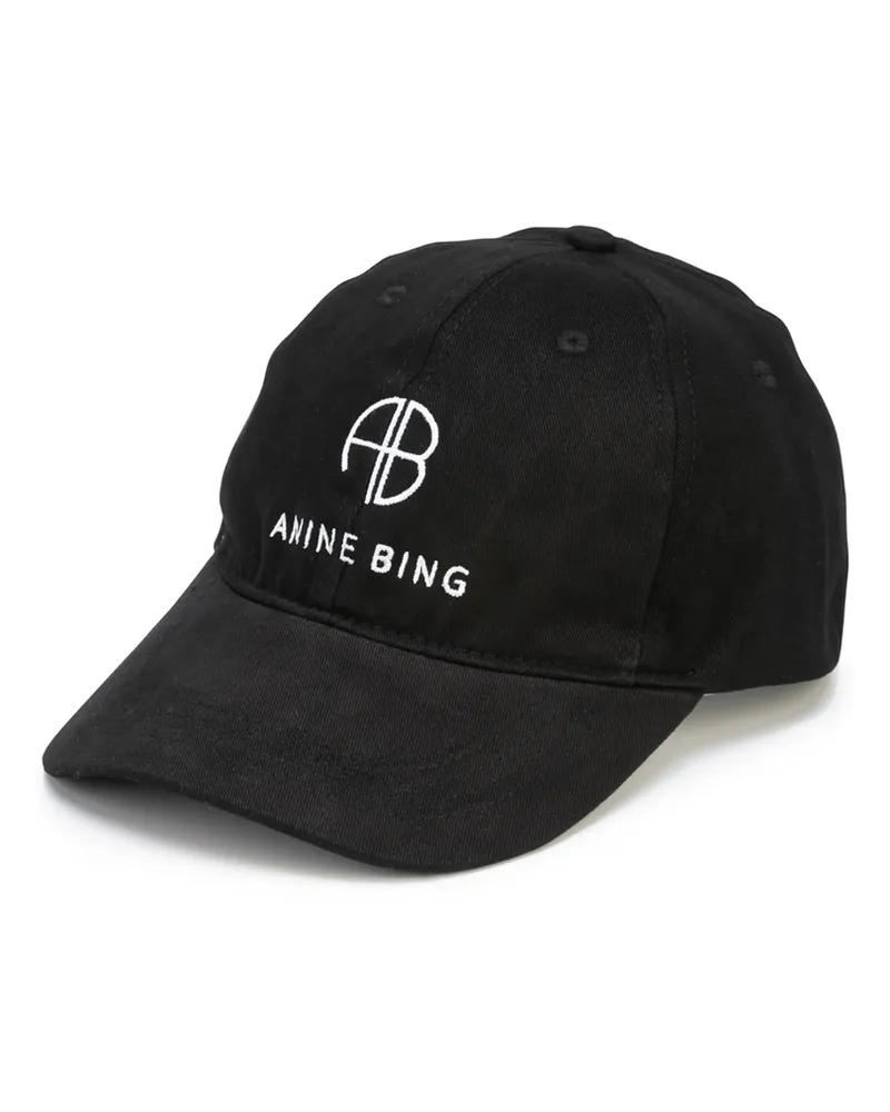 Anine Bing Logo-detail Hat Black