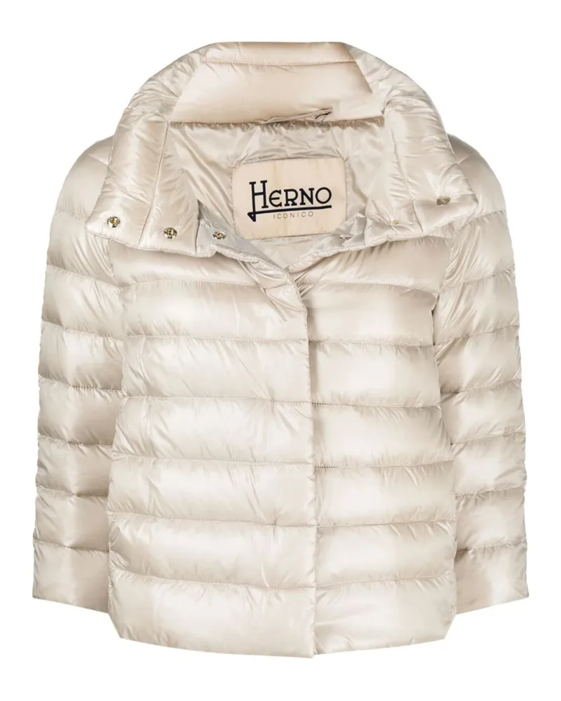 Herno Quilted High-neck Jacket Neutrals