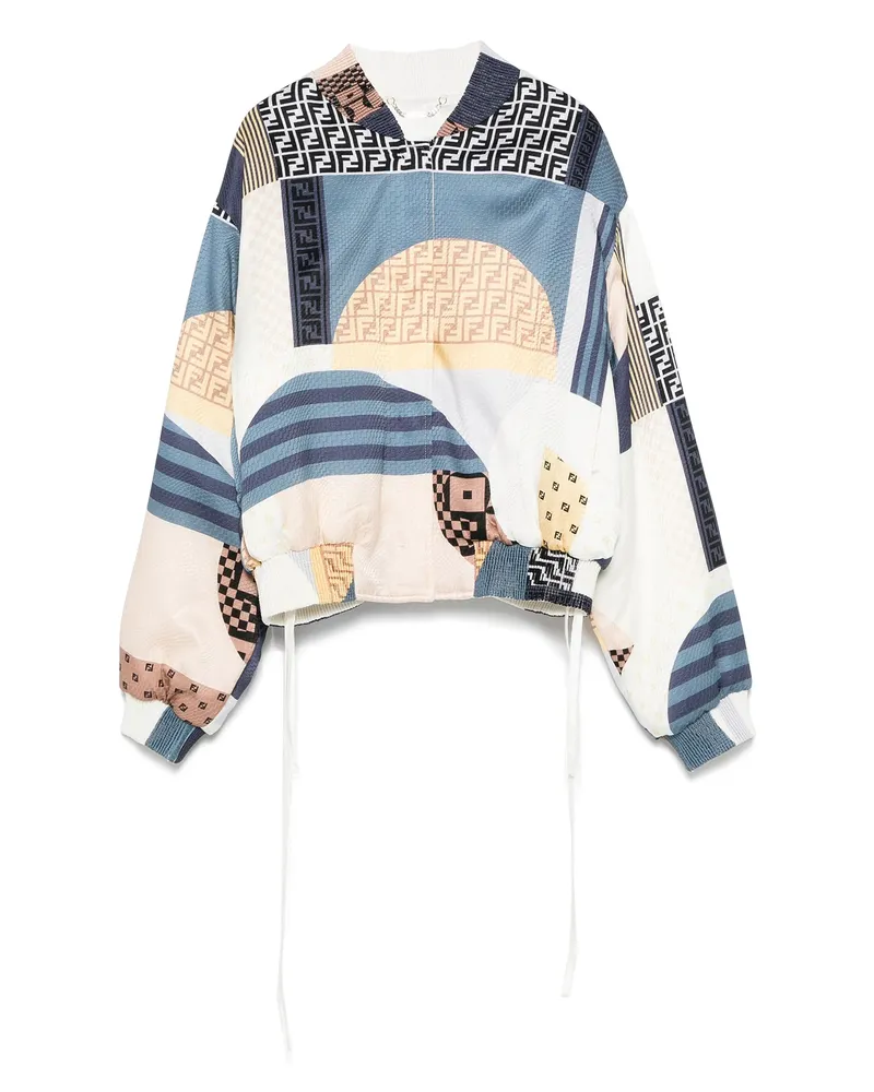 Fendi Reversible Cropped Bomber Jacket Blue