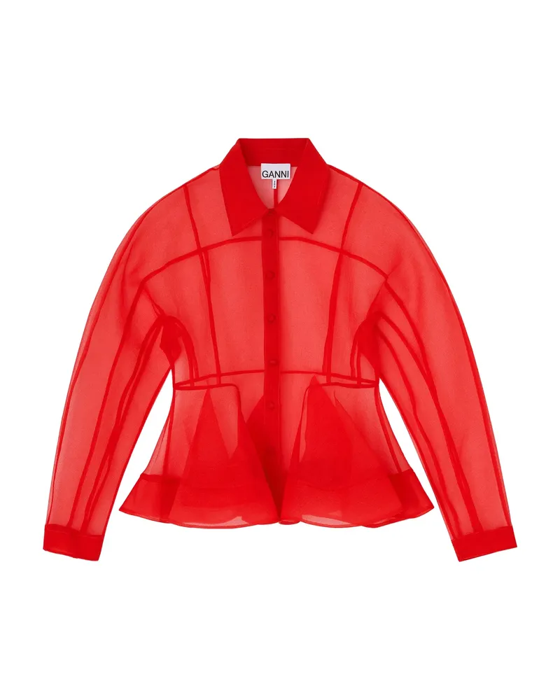 Ganni Long-sleeve Shirt Red