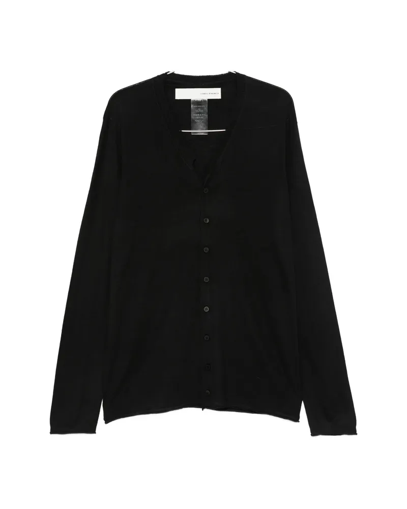 Isabel Benenato Button V-neck Cardigan Black