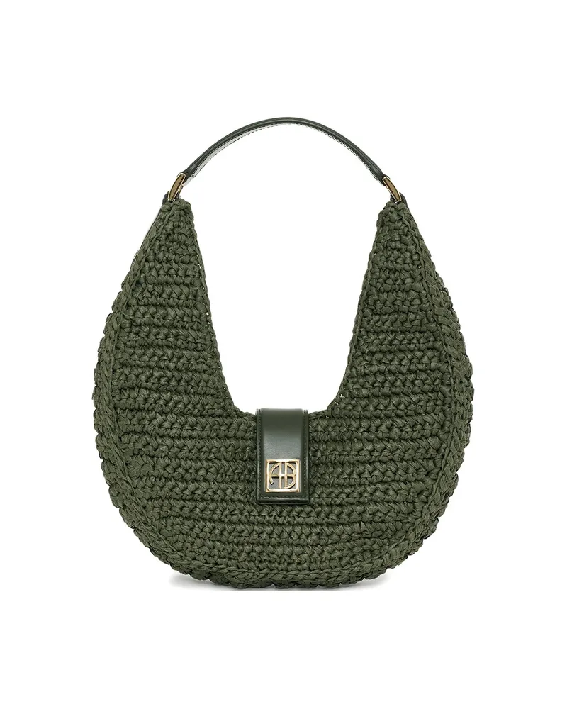 Anine Bing Monogram Lou Tote Bag Green