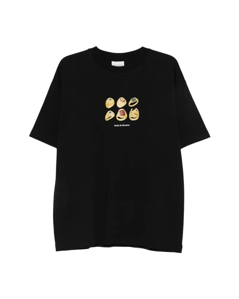 Drôle de Monsieur Rings Graphic-print T-shirt Black