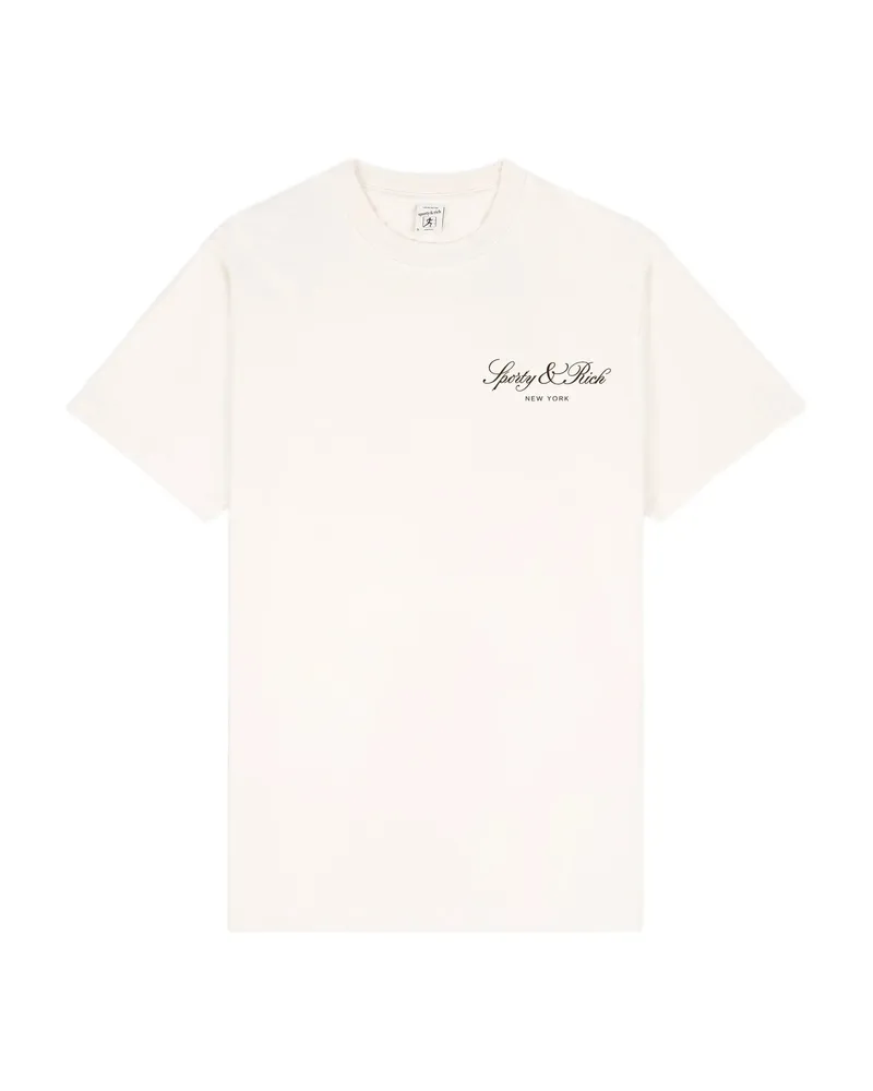 SPORTY & RICH Vendome Logo T-shirt Neutrals