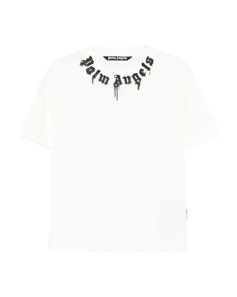 Palm Angels Neck-logo Cotton T-shirt White