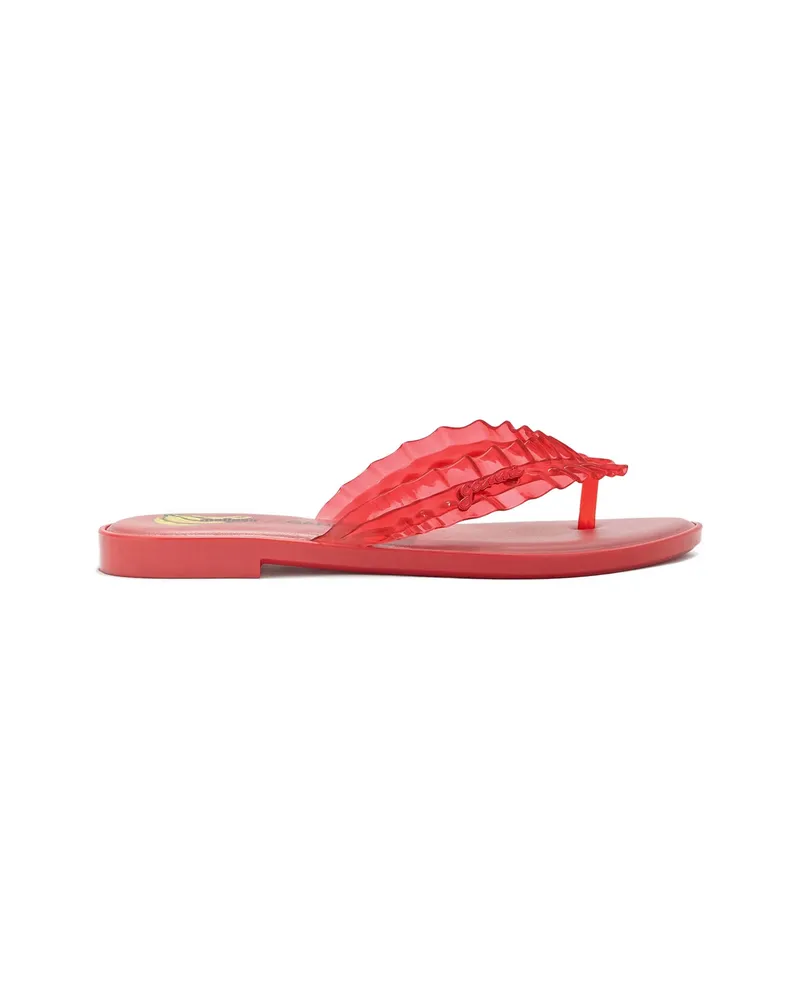 Ganni X Melissa Ruffled-strap Flip-flops Red