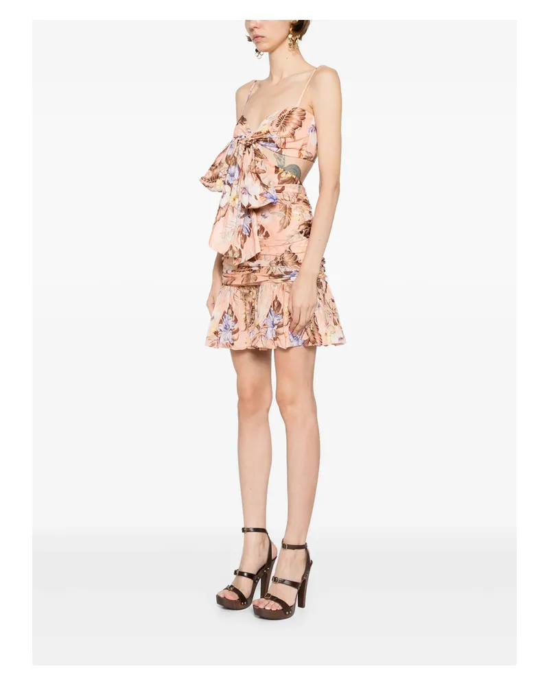 Zimmermann Coco Bow-front Mini Dress Pink