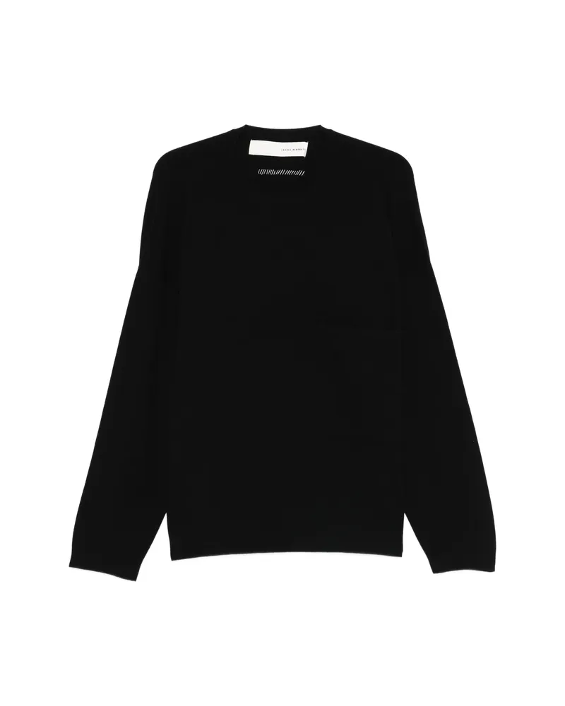 Isabel Benenato Lucca Crew-neck Sweatshirt Black