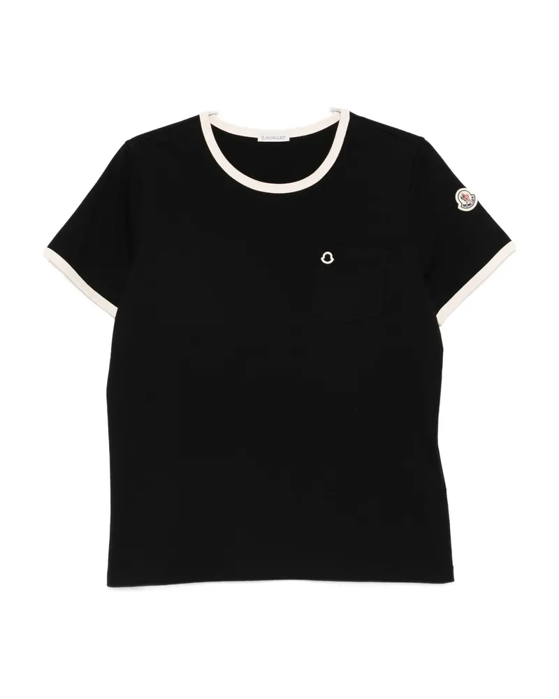 Moncler Logo Embroidery Pocket T-shirt Black