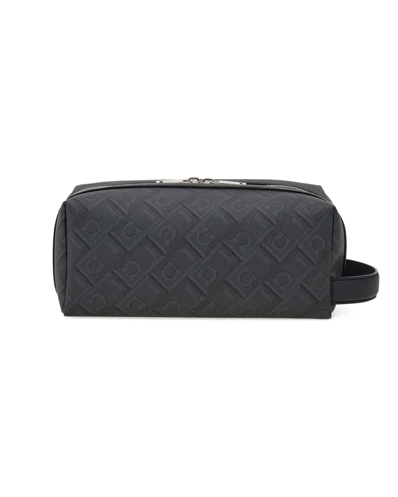 Ferragamo Monogram Wash Bag Black