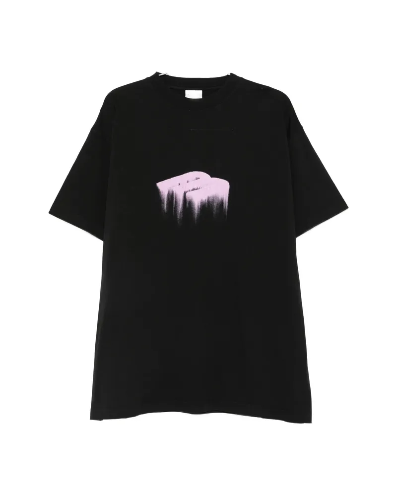 Balenciaga Paris Thunderstorm Printed T-shirt Black
