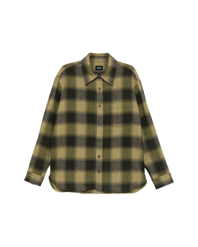 A.P.C. A. p.c. Check-pattern Button-up Shirt Green