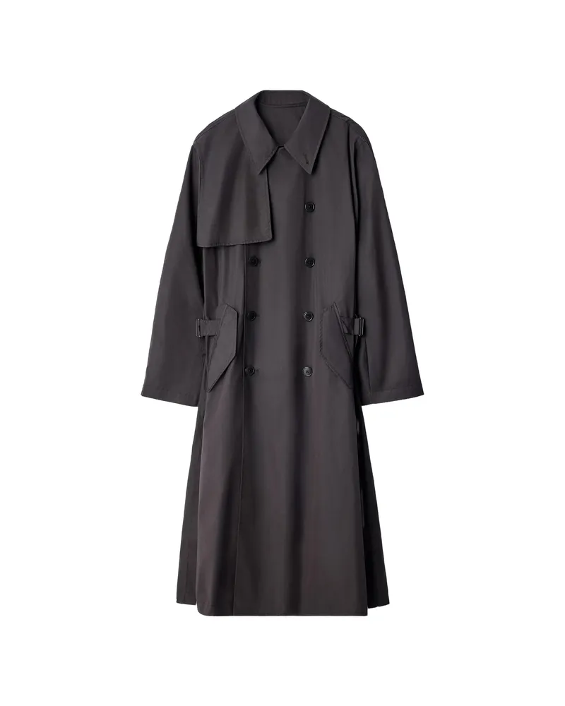 Christophe Lemaire Light Trench Coat In Water-repellent Cotton Gabardine Grey