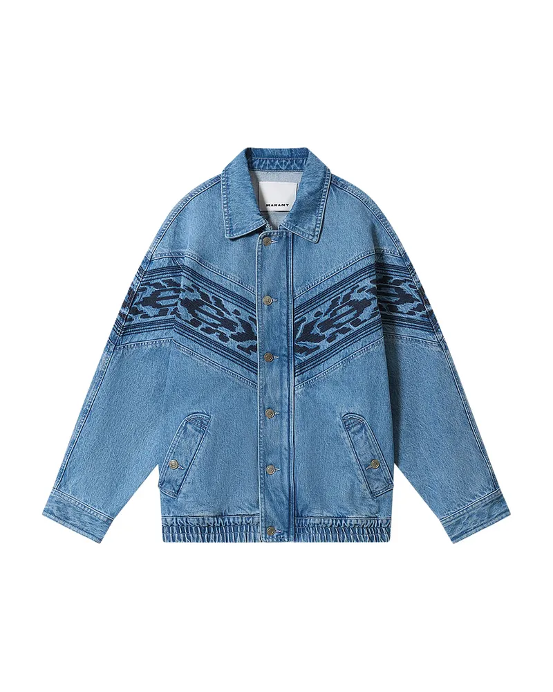 Isabel Marant Julian Embroidered Jacket Blue