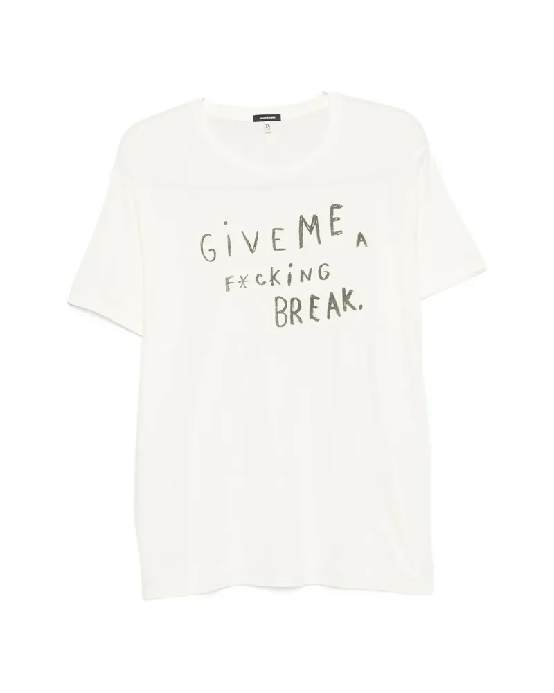 R13 Lettering-print T-shirt Neutrals